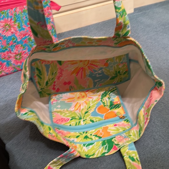 Lilly Pulitzer Multi Colored Florida Sunshine State Canvas Beach Tote - Picture 5 of 5